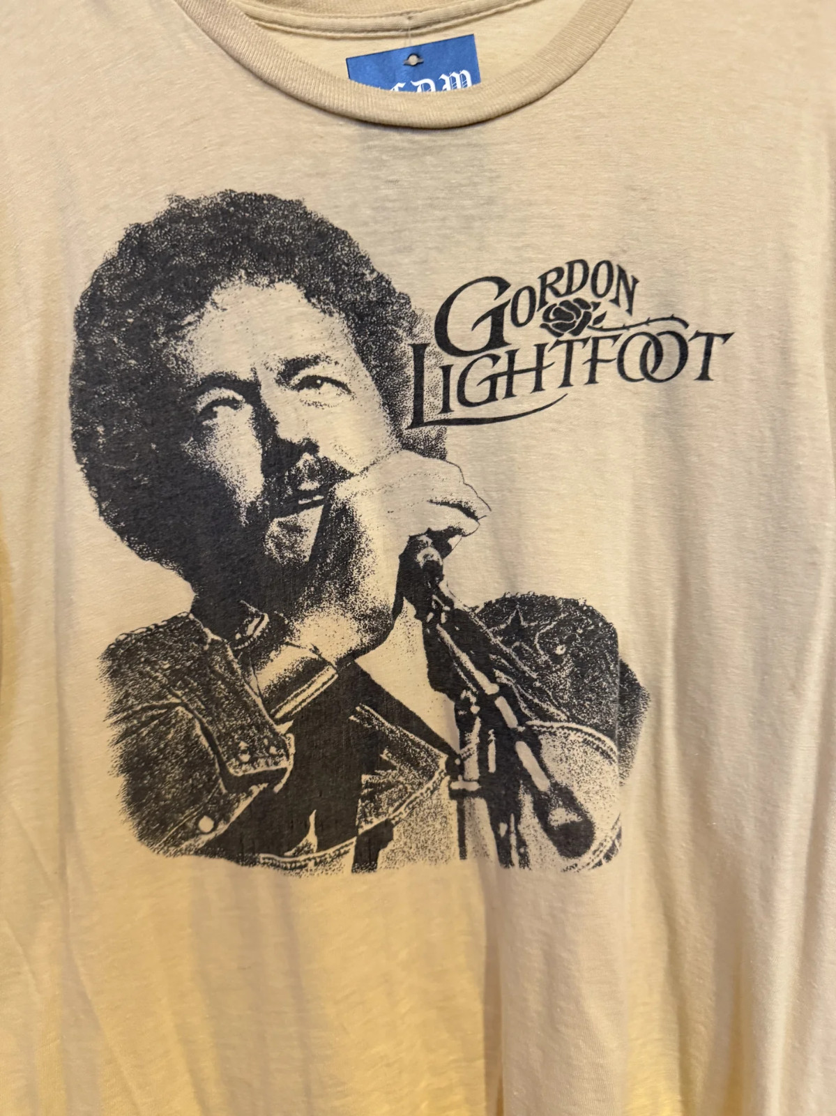 Vintage 1980’s Gordon Lightfoot Sand COlor Cotton Shirt Unisex S to 5XL MQ116