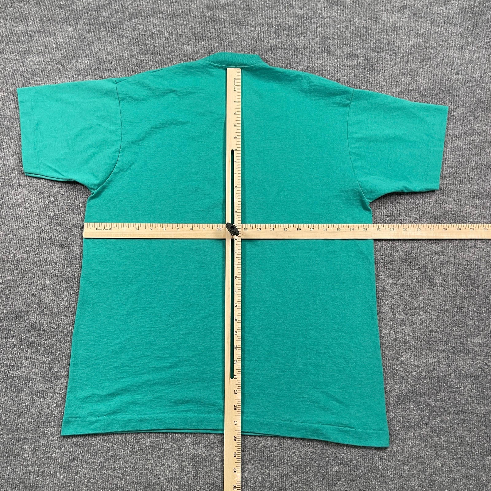 Vintage 90s I Conquered Cope Rock Climbing Shirt Large 22×28 Turquoise Blue