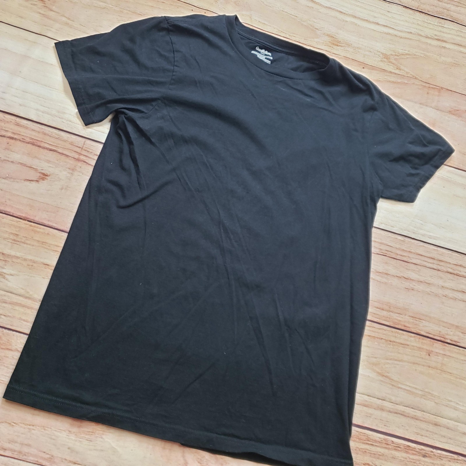 Goodfellow & Co Shirt Mens M Black Basic Cotton Crew Neck Tagless Tee Adult