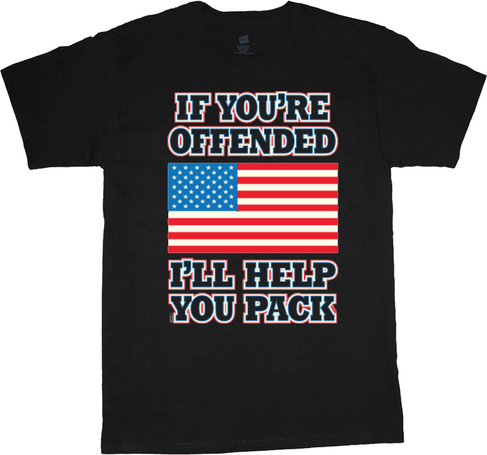 Offended American Flag Funny Shirt Mens Graphic Tee Trump 2024 MAGA
