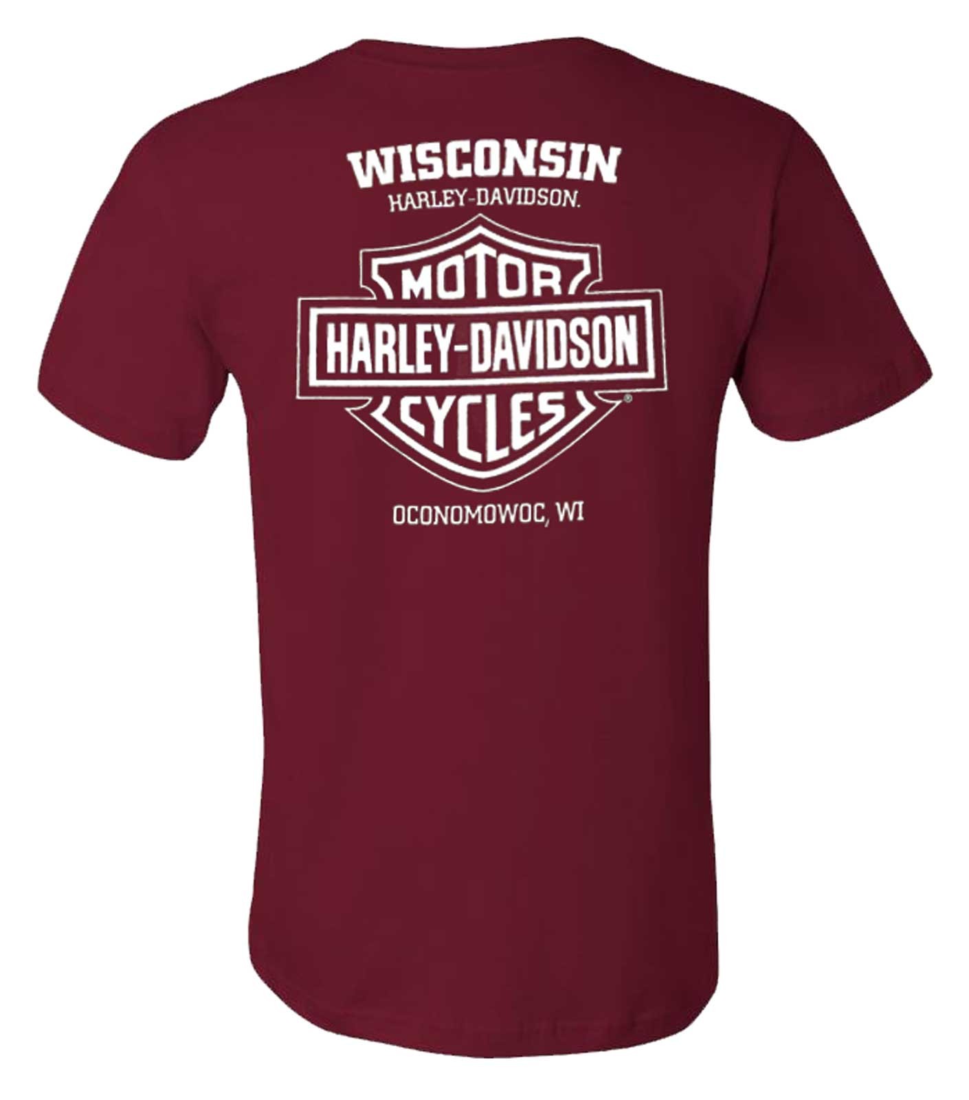 Harley-Davidson Men’s Victory Short Sleeve Chest Pocket Cotton Tee, Maroon