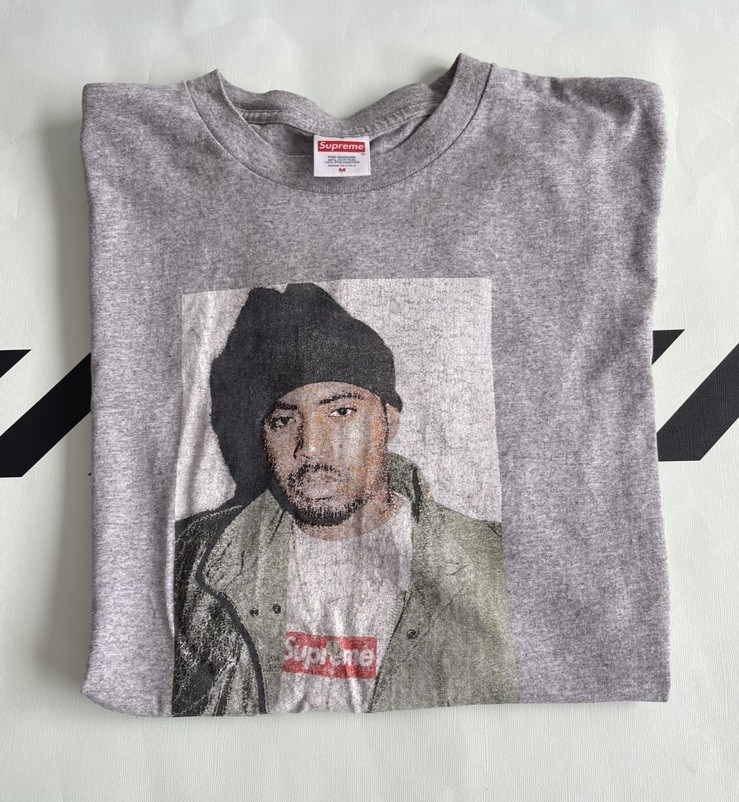 Supreme Nas “Nasty Nas” Box Logo S/S Top Gray Size Medium FW17