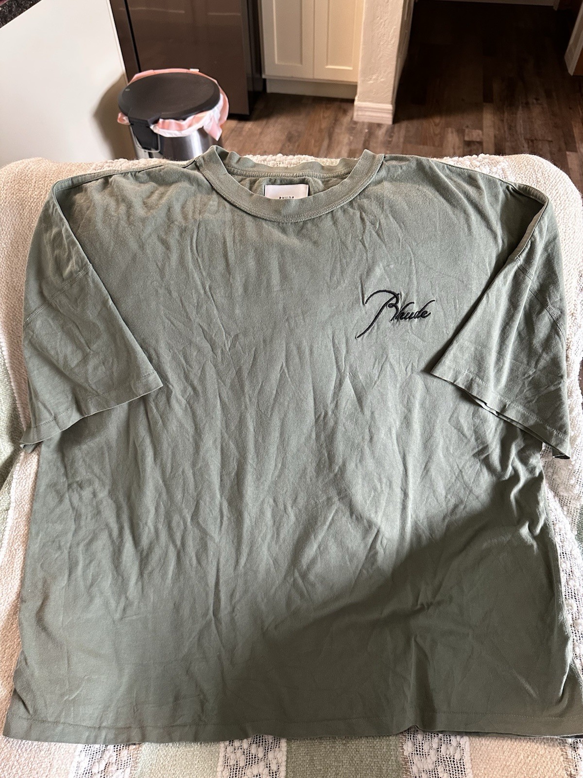 RHUDE classique raglan Short Sleeve T-Shirt Green Size 2XL