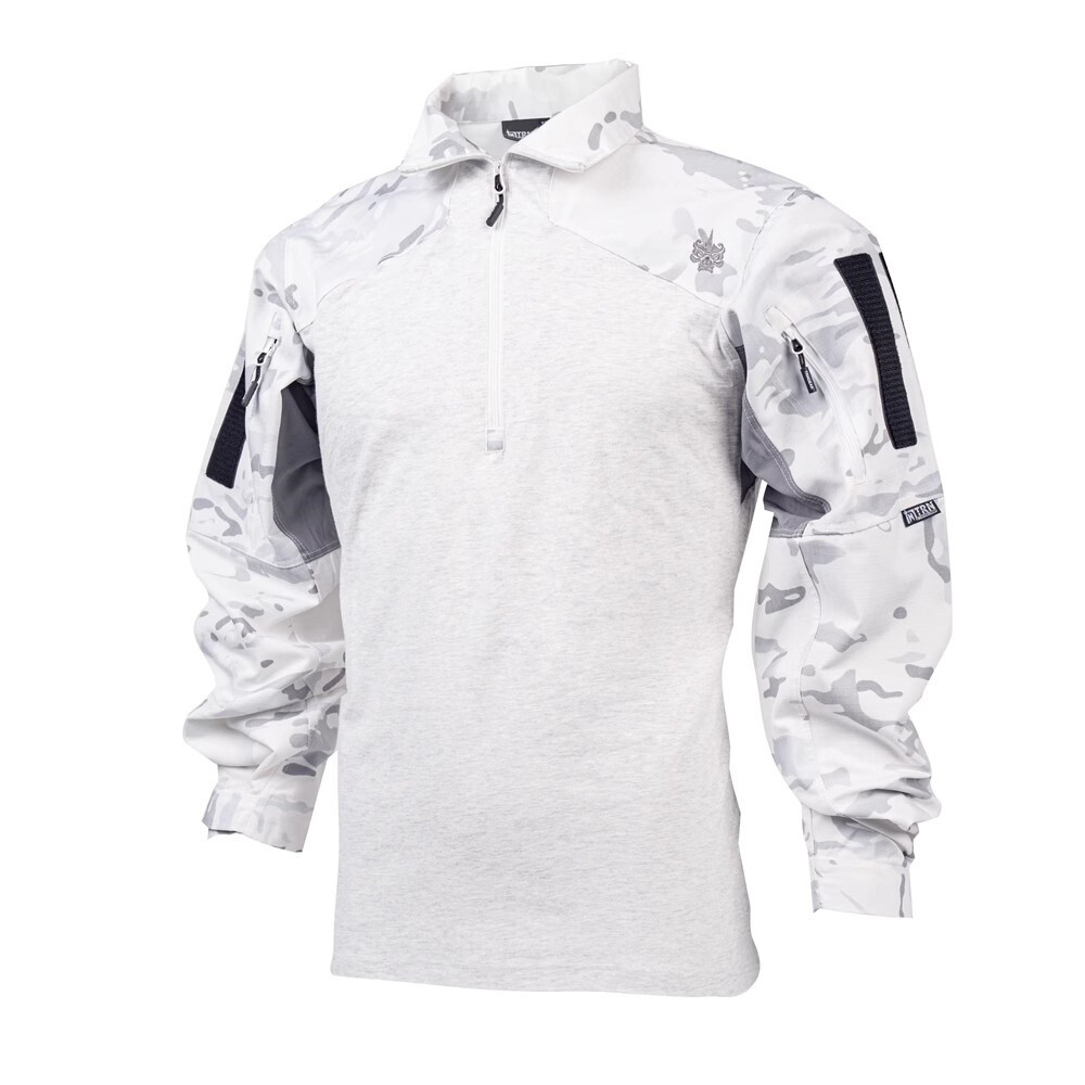 Airsoft Men’s Tactical Combat Shirt Long Sleeve Army Military Pullover Snow Camo