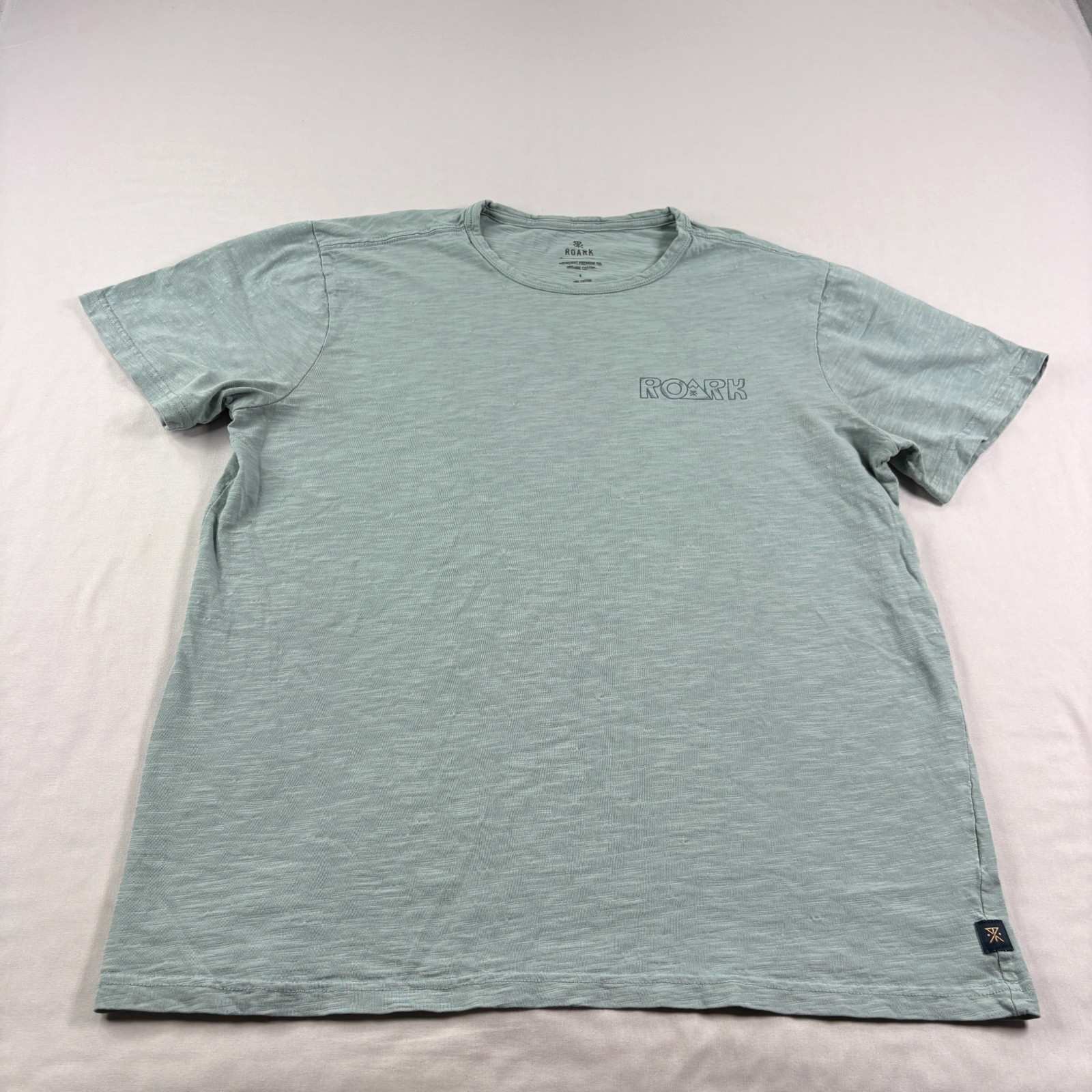 Roark Revival Shirt Mens Medium Blue Crew Neck Short Sleeve Casual