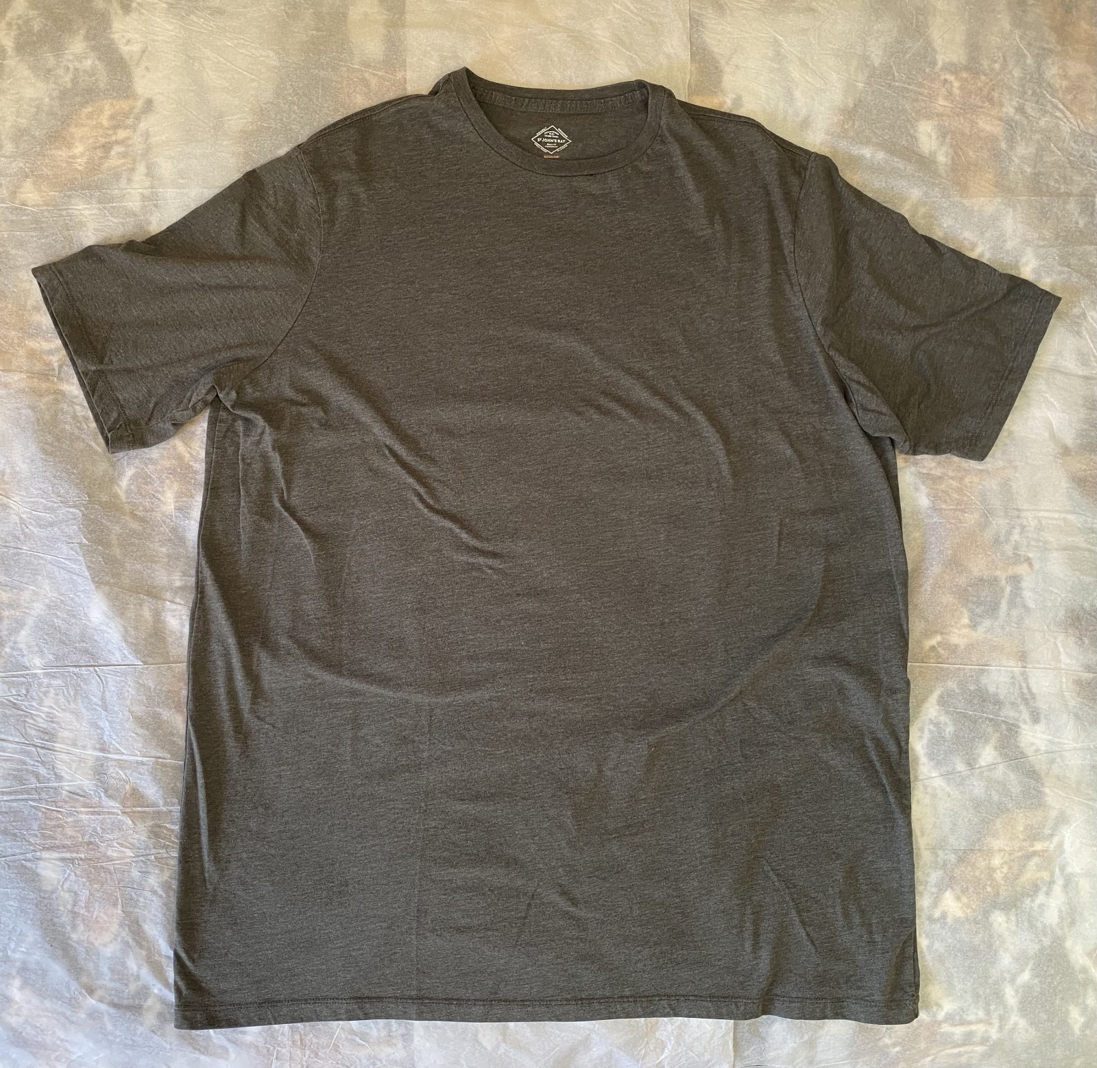 St. John’s Bay Quick Dri Easy Care Short Sleeve Crew Neck T Shirt Gray Men’s 2XL