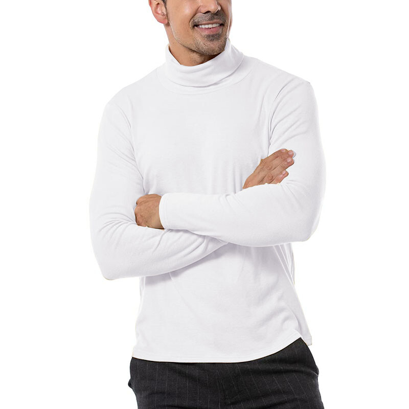 Mens Turtleneck Pullover Long Sleeve Jumper Top Warm Casual Slim T-Shirt Thermal
