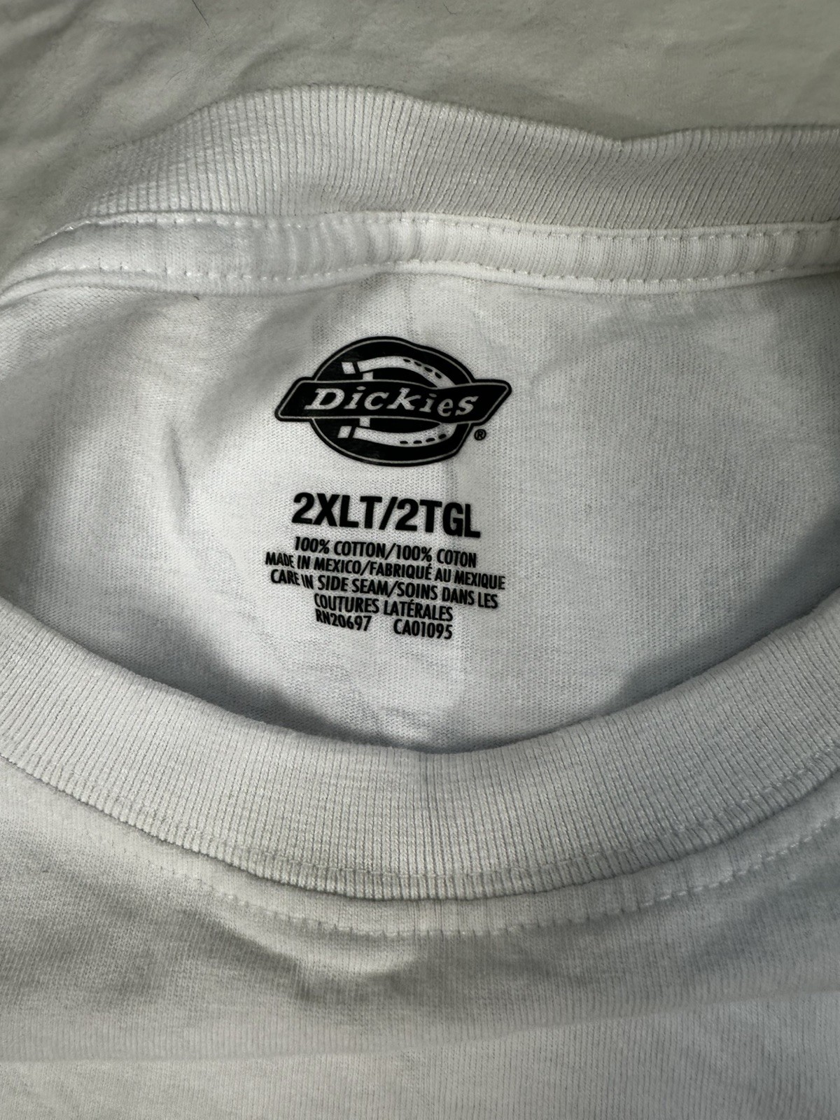 Dickies white Pocket Logo Men’s 2 XL Jersey Cotton Short-Sleeved T-Shirt