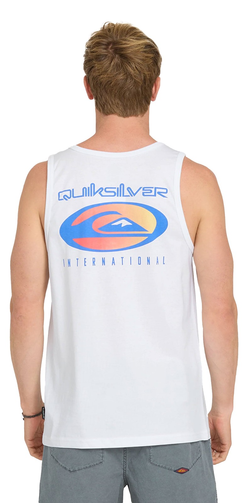 Quiksilver Men’s QS International Tank Top – Regular Fit, White – New