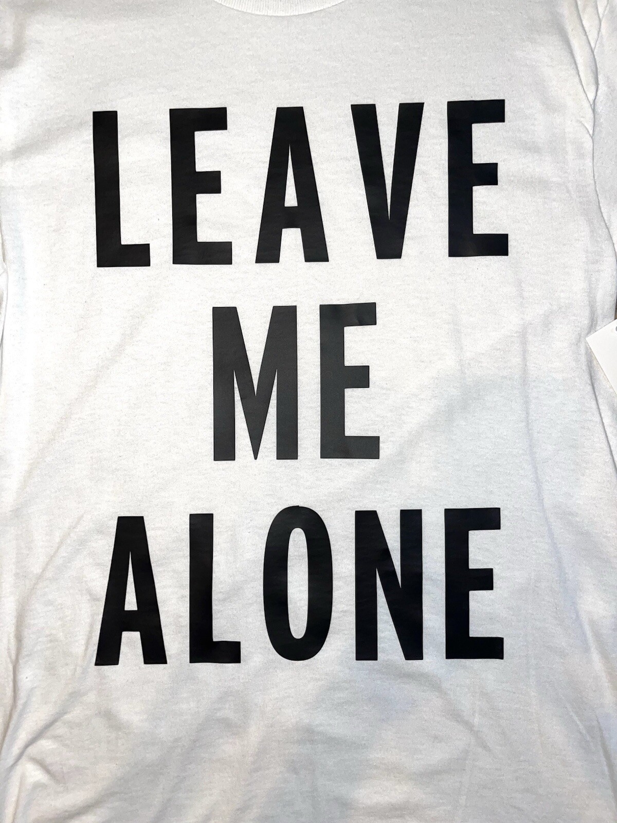 Leave Me Alone Vinyl white Shirt Size (S)