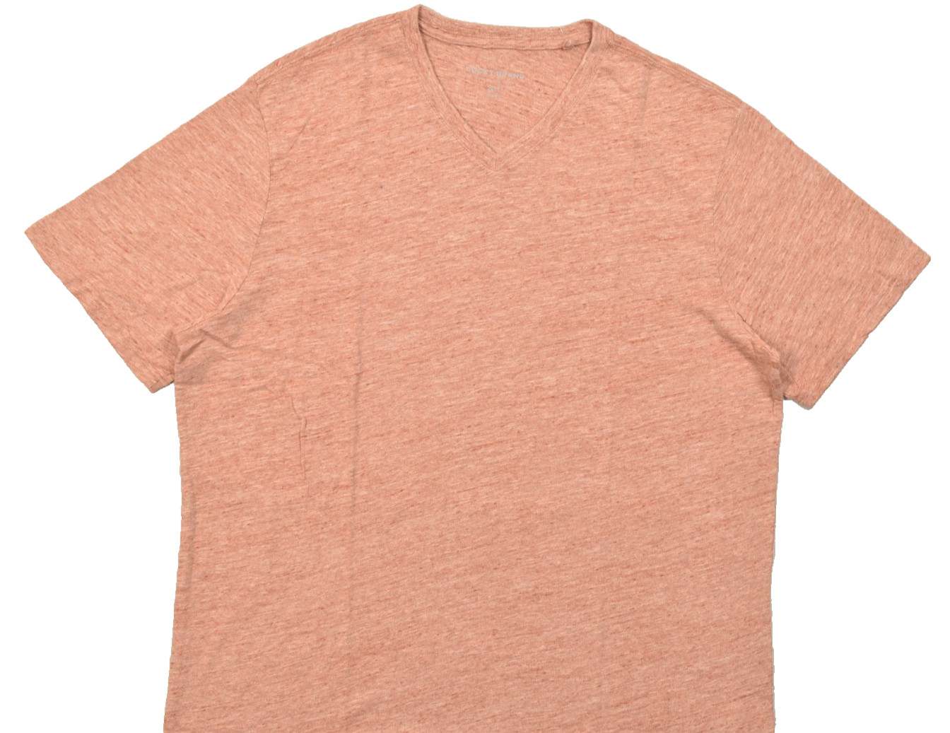 Lucky Brand Men’s T Shirt V Neck Short Sleeve Orange Linen Blend Size 2XLT NEW