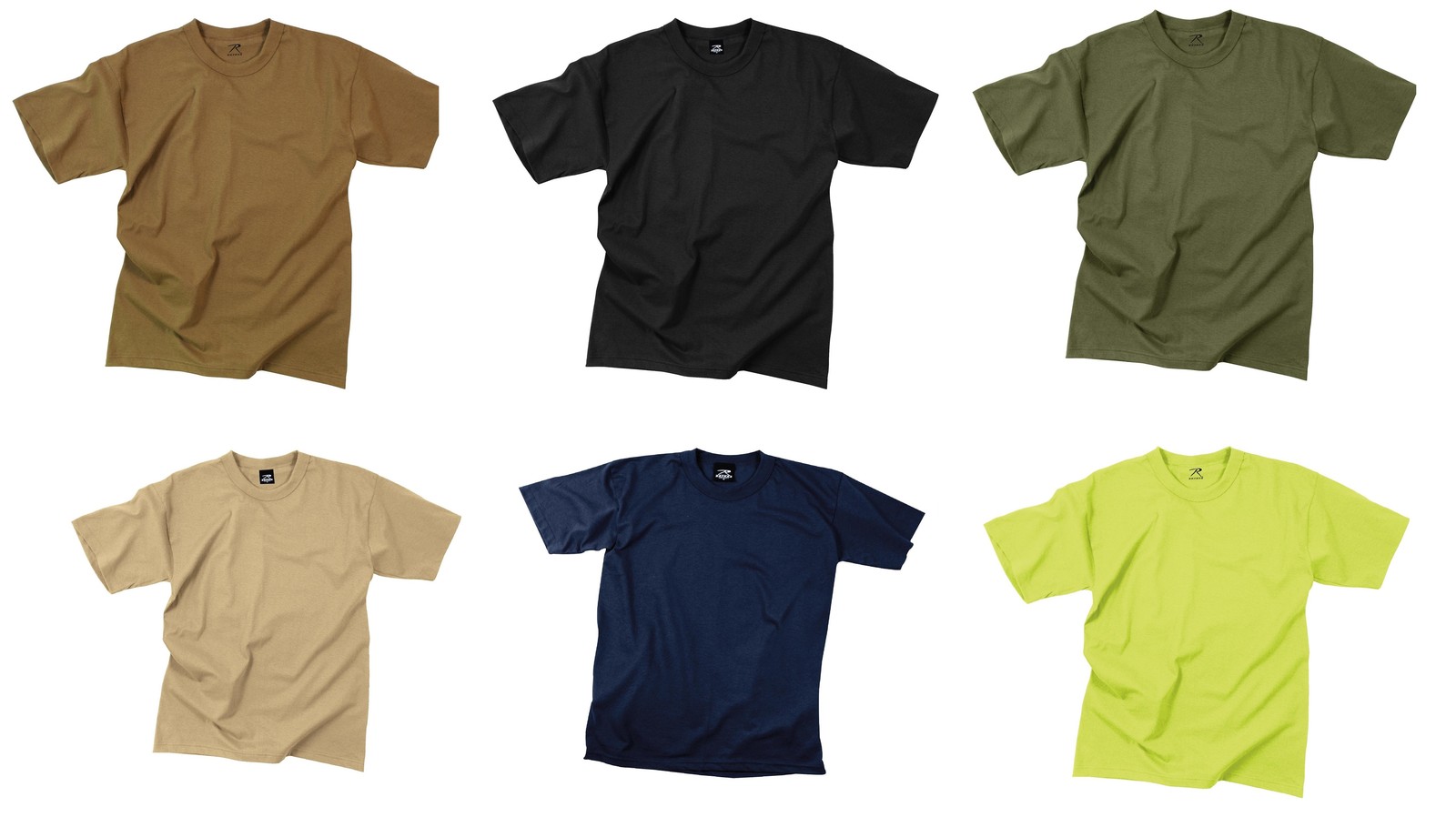 Polyester Cotton Blend Military Solid Color T-Shirts Tees Tee Shirts