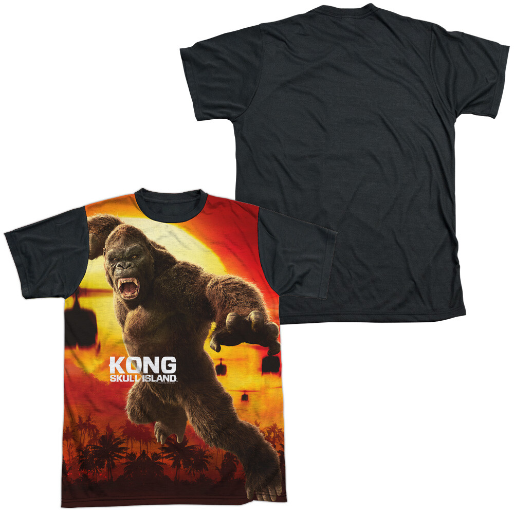Kong Skull Island Kong Attacks Adult Costume T Shirt (Black Back), S-3XL