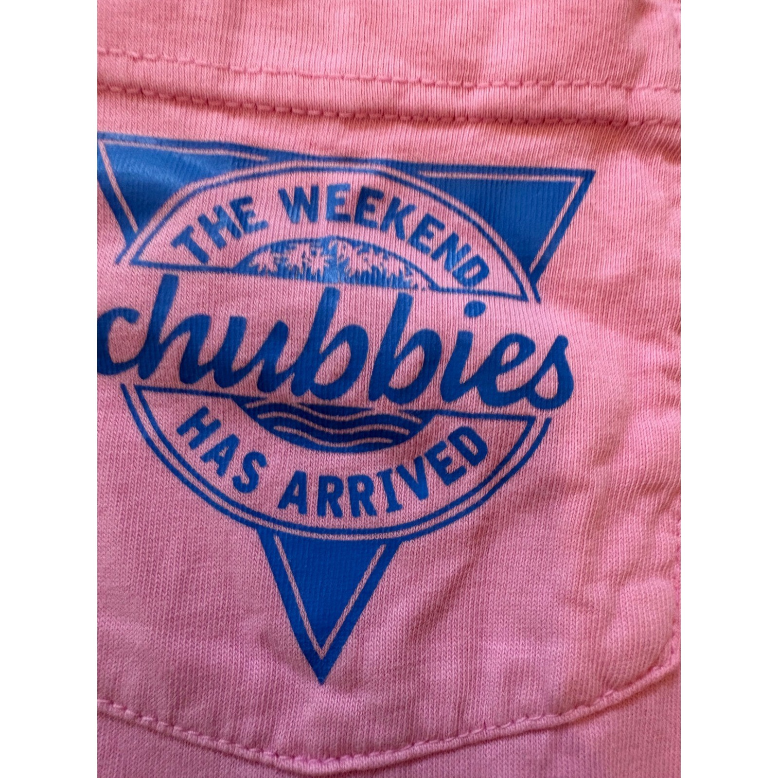 Chubbies Mens Pink The Weekend Has Arrived Graphic Pocket T-Shirt Size L