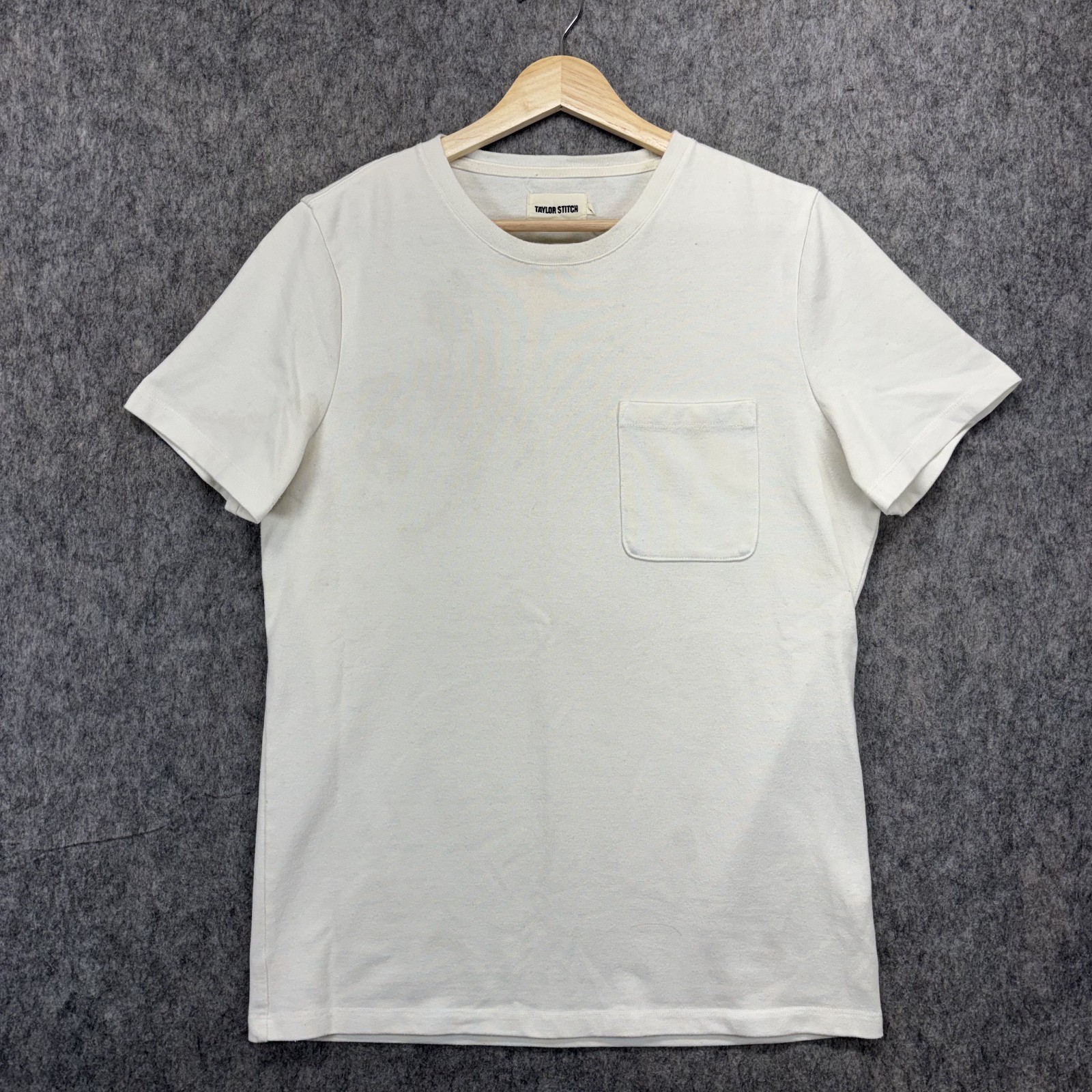 Taylor Stitch T-Shirt Men’s Small White Chest Pocket Short Sleeve Slub Cotton