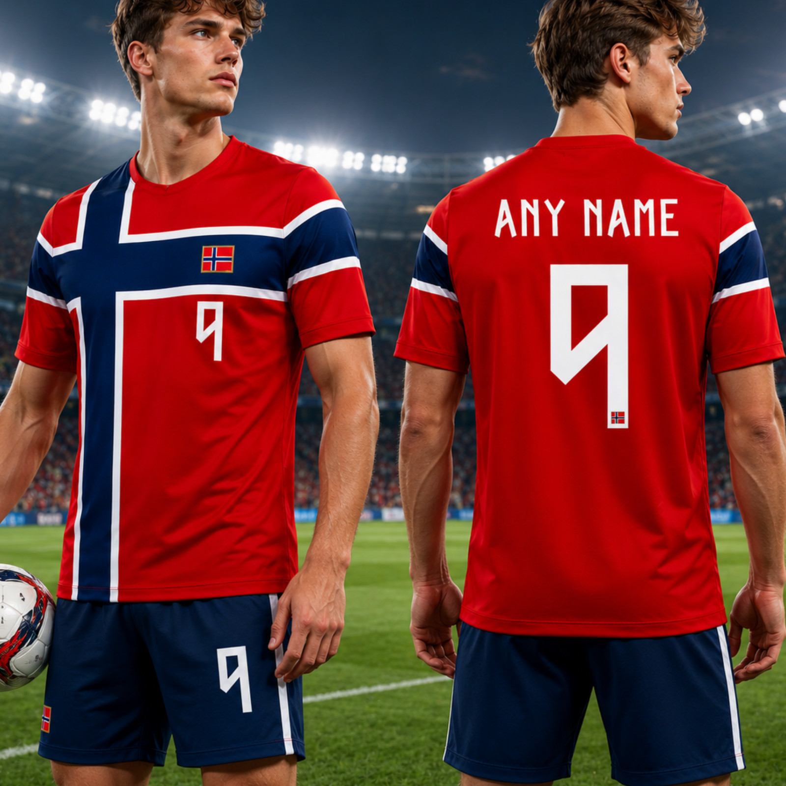 Norway Soccer Jersey Custom Name Number Viking Norwegian Shirt (S-5XL)