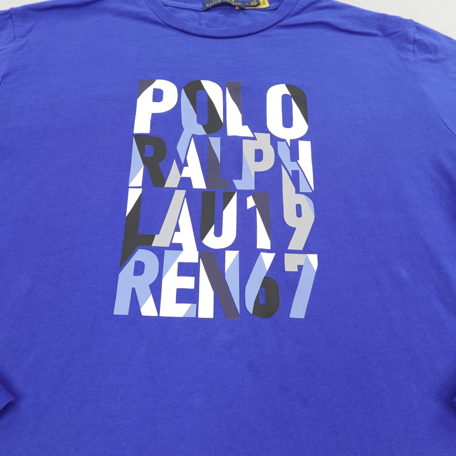 Polo Ralph Lauren Shirt Mens Medium Blue 69 Graphic Long Sleeve Crewneck Tee
