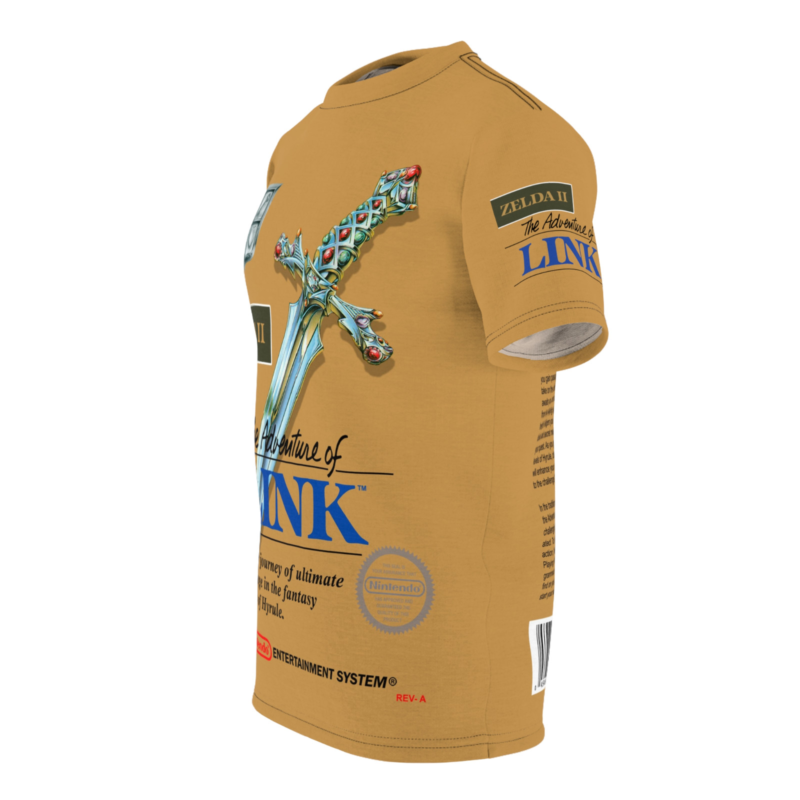 Zelda II: The Adventure of Link 1998 NES Retro Nintendo Video Game Cover T-Shirt