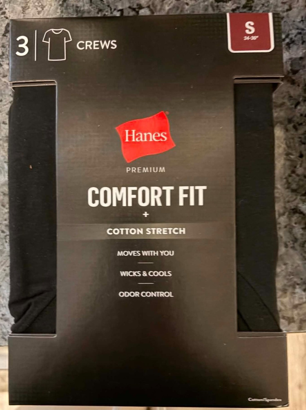 Men’s Hanes 5 Slim Fit 3 Comfort Fit or 6 Everyday Premium Crew Neck Blk S,M,XL