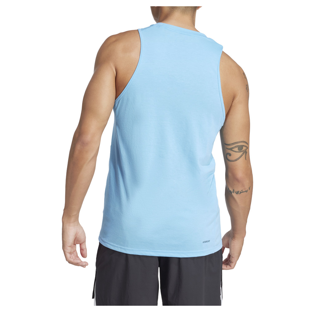 adidas Train Essentials Crew Neck Athletic Tank Top Mens Blue Casual Tops JC5372