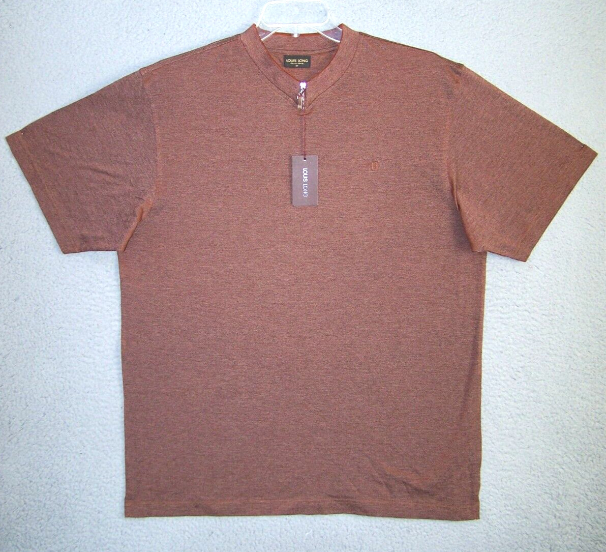 LOUIS LONG Shirt Adult XXL 2XL 54 Brown Italian Brand Classic Designer Italy Men