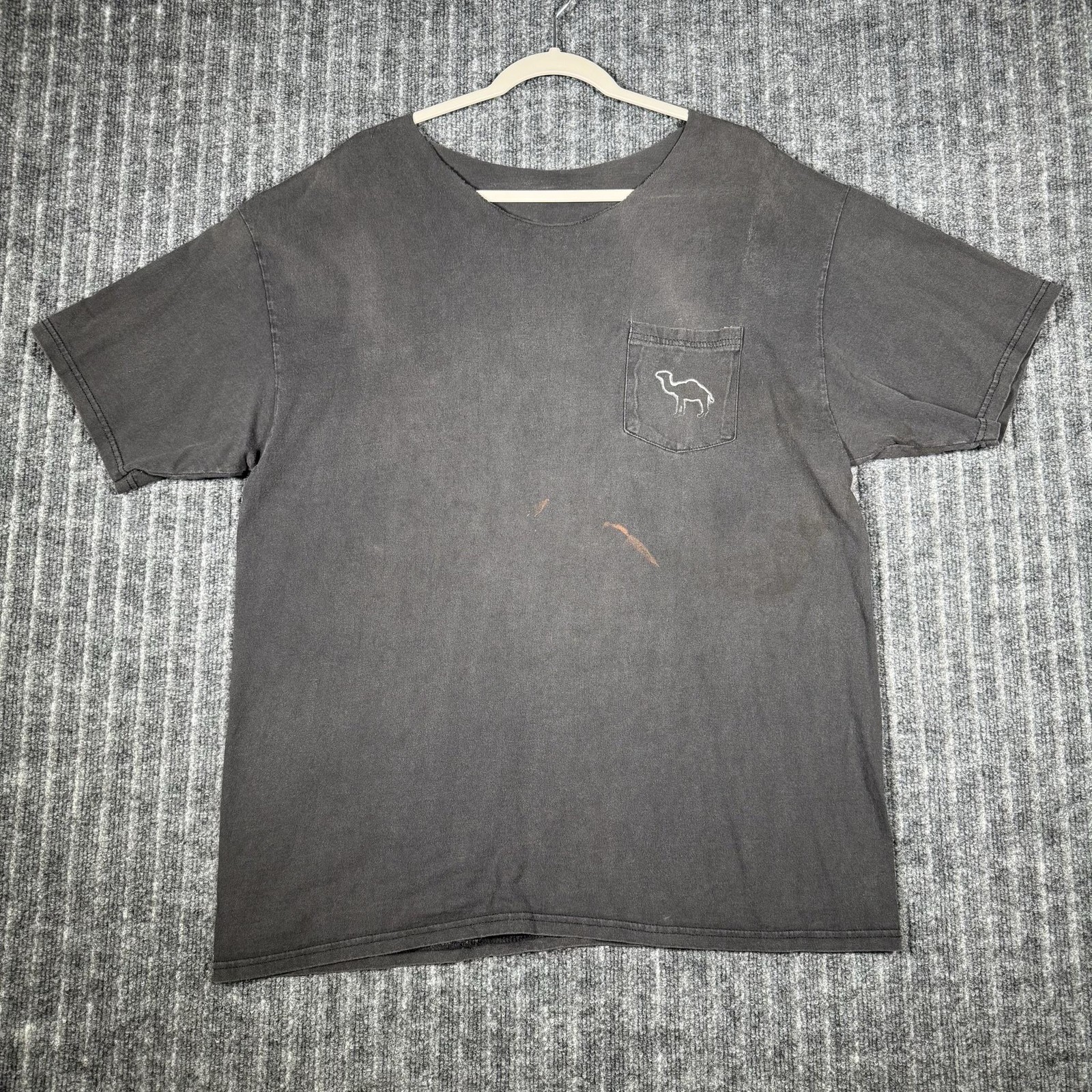 Vintage Camel Shirt Mens XL Black Pocket Logo Graphic Tee Short Sleeve Graphic