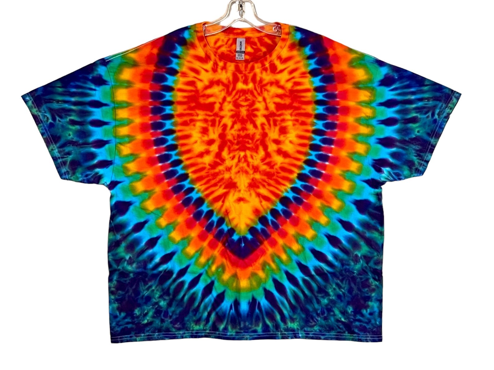 Tie Dye Shirt | Rainbow Fire Yoke | Handmade | Unisex | Tall | Women’s