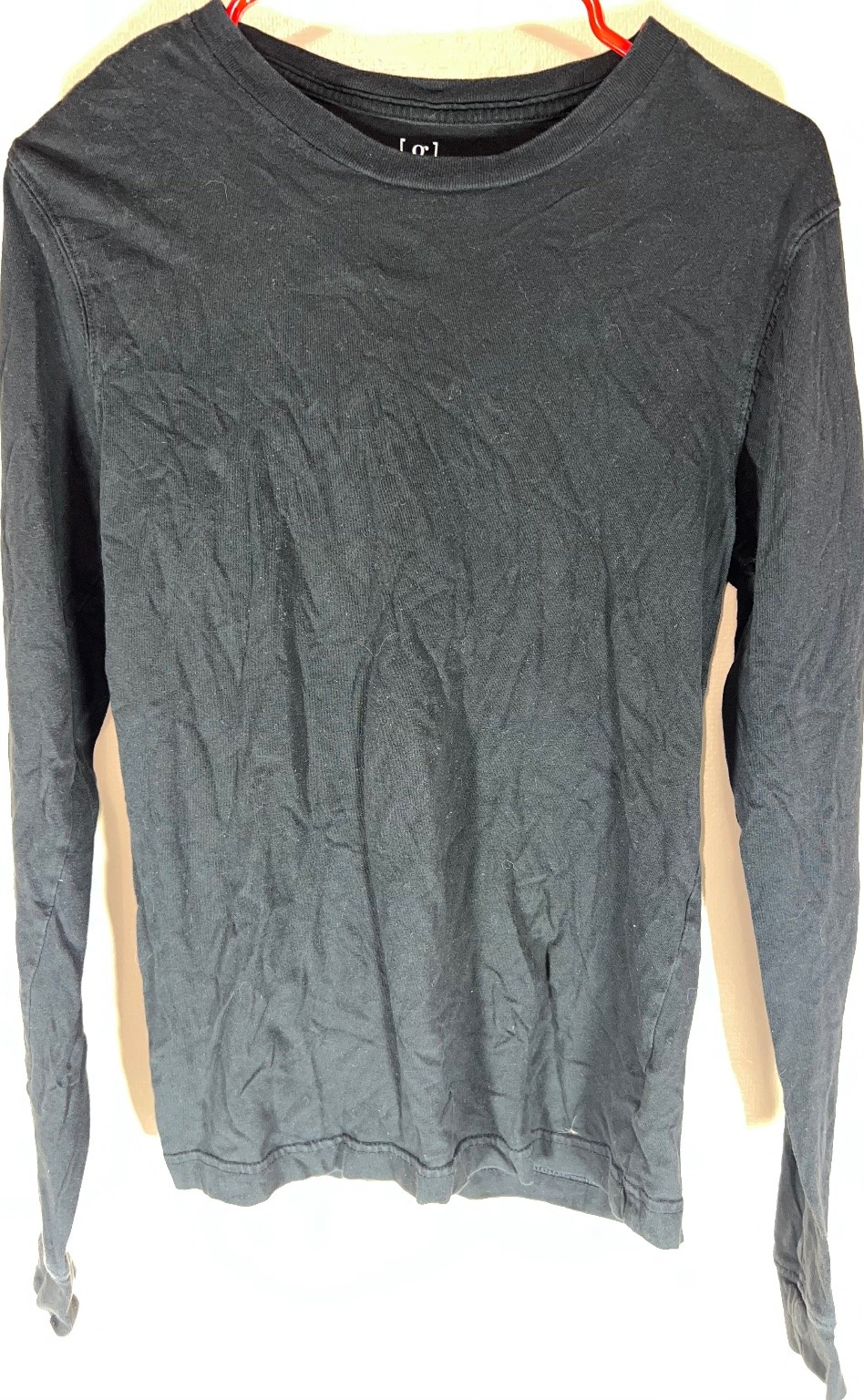 🍀 FLAW See Pics George Men’s Black XS (30-32) Long Sleeve Crew Neck T-Shirt!