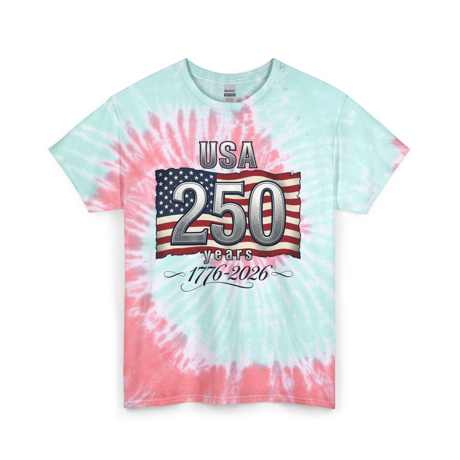 USA 250 Years Tie Dye Tee | 1776-2026 Patriotic Flag Shirt