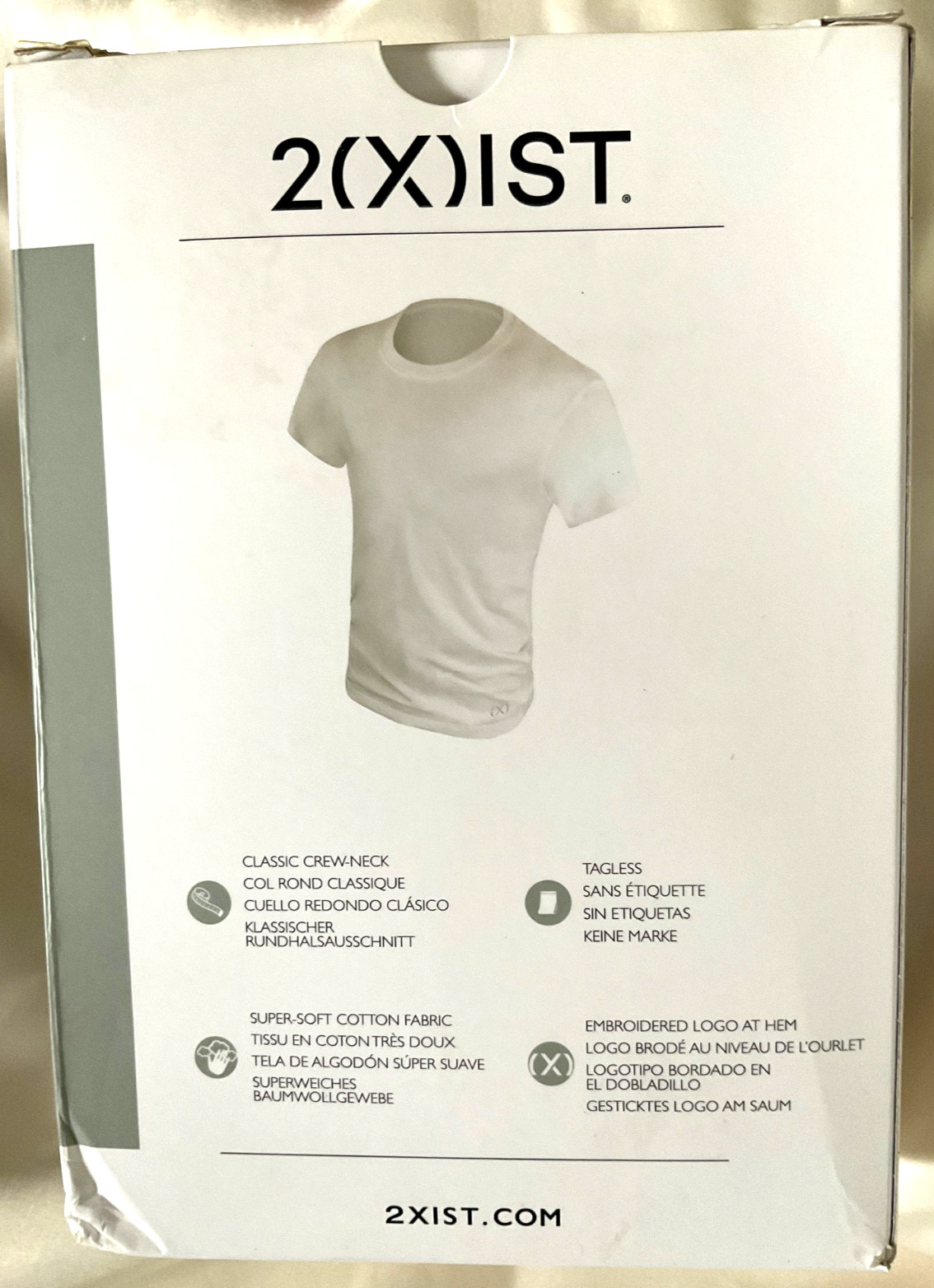 2(x)IST Crew Neck 100% Cotton Essential White T-Shirt Medium Pack of 3 NIB!
