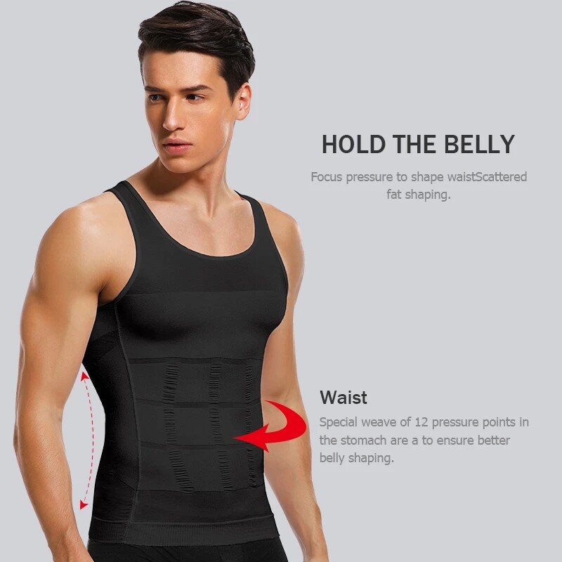 3 Packs Body Shaper Slimming Abdomen Vest Compression Shirt Tank Tops Shapewear