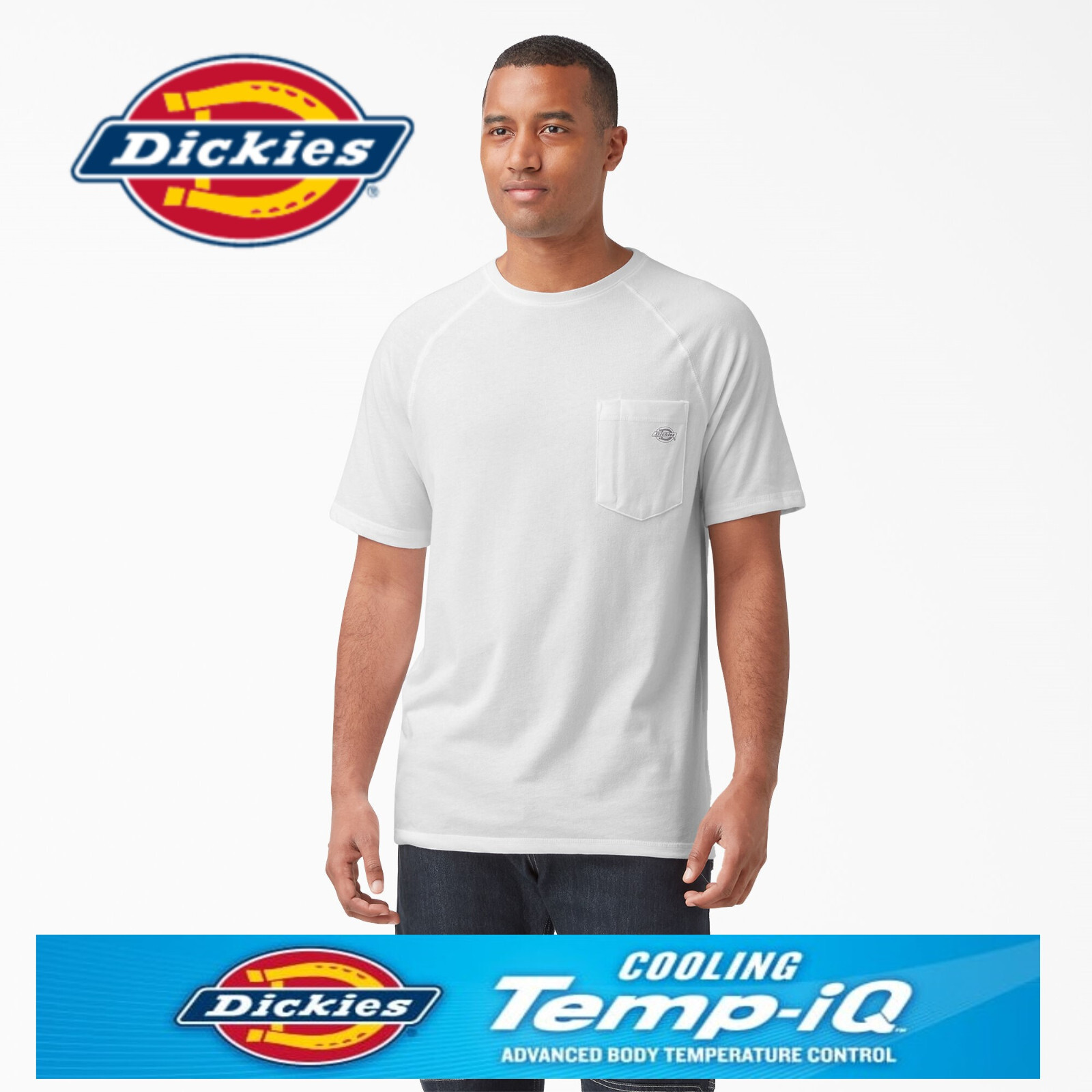 DICKIES Cooling Shirt MENS 3XL XXXL WHITE Fast Dry POCKET Tee Casual Work NWT