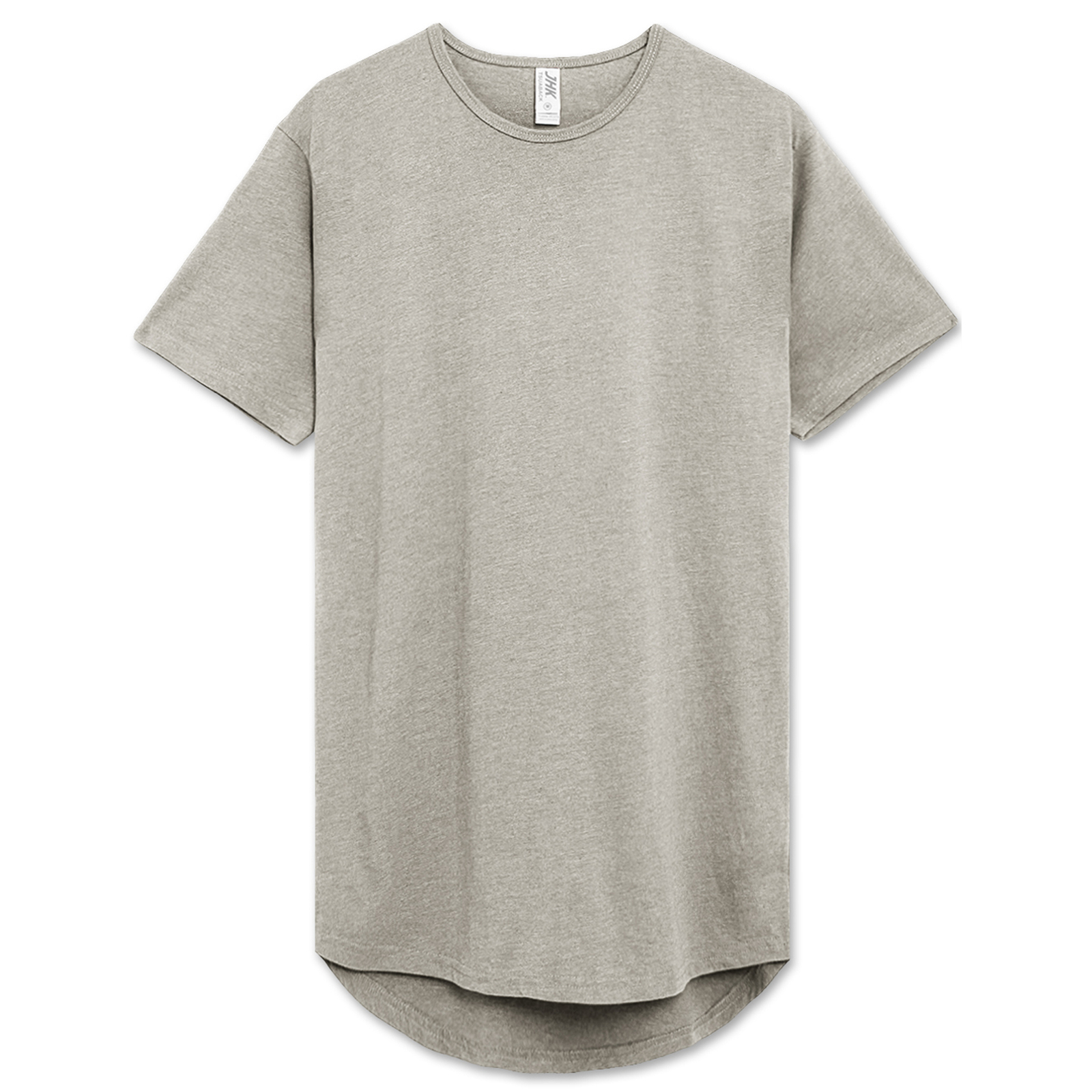 Casual Extended Drop Cut Extra Longline Crewneck T-Shirt (Grey)