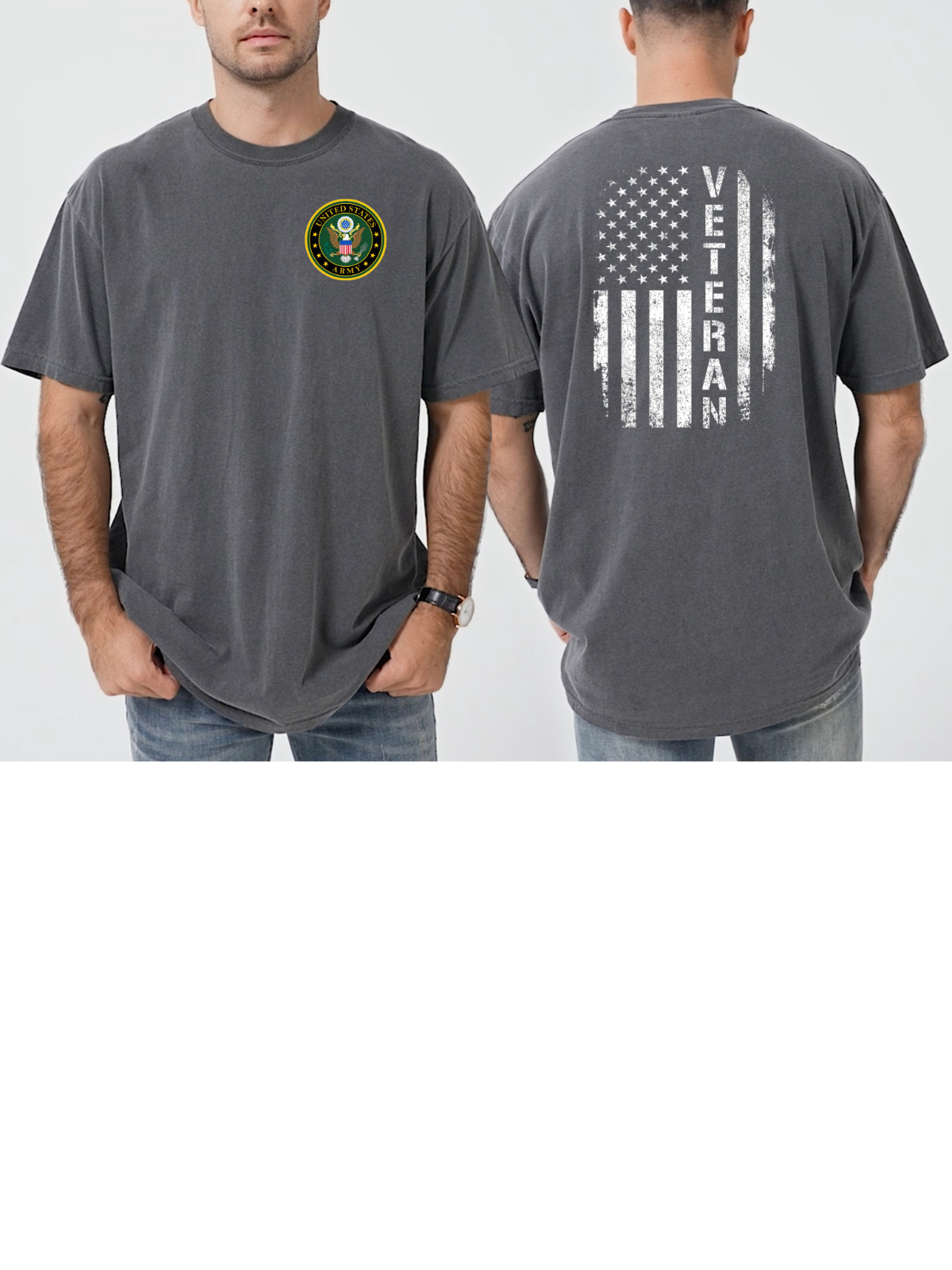 American pride, Veteran on American Flag, Comfort Color T-Shirt