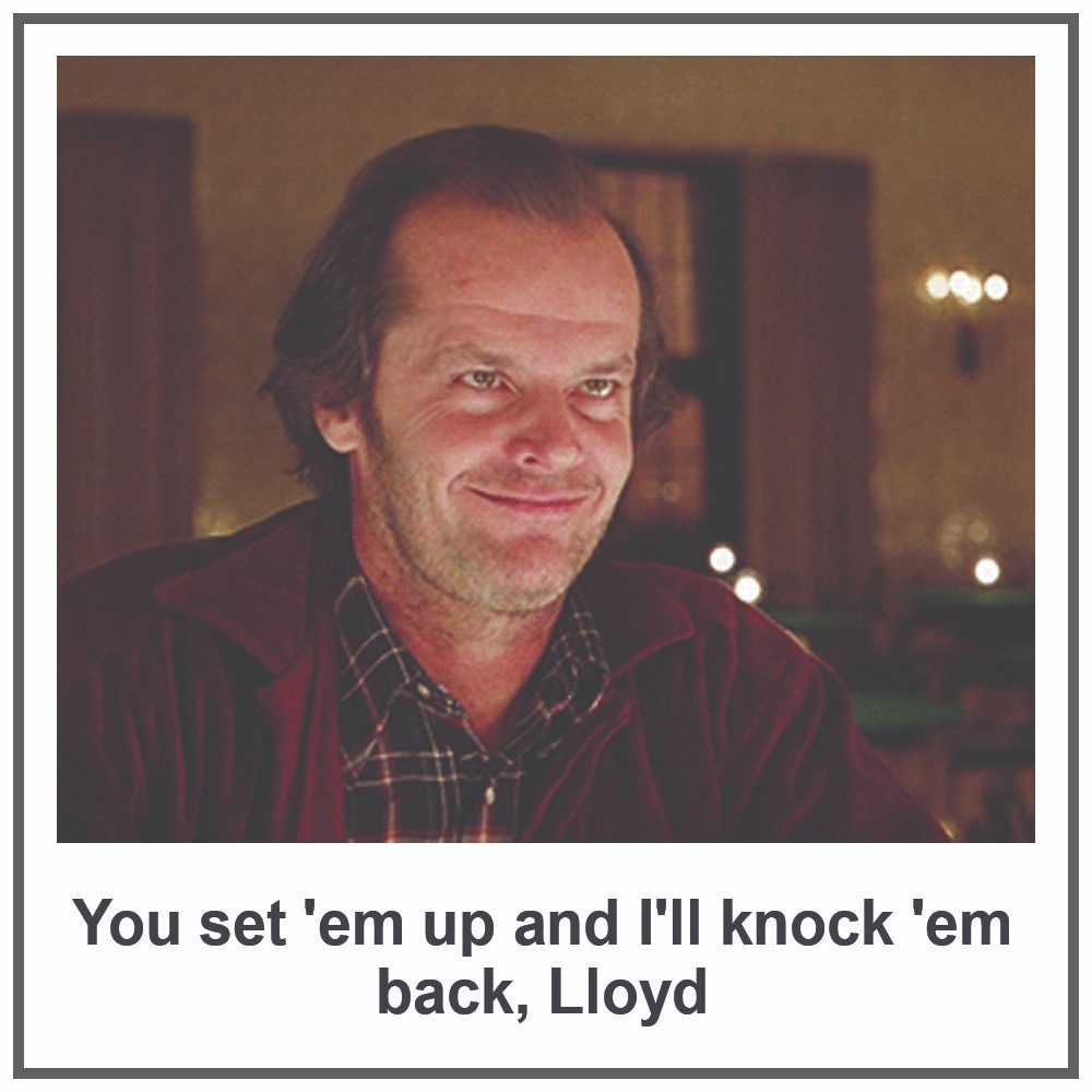 Lloyd the Bartender from The Shining Stanley Kubrick Red Rum Movie T Shirt