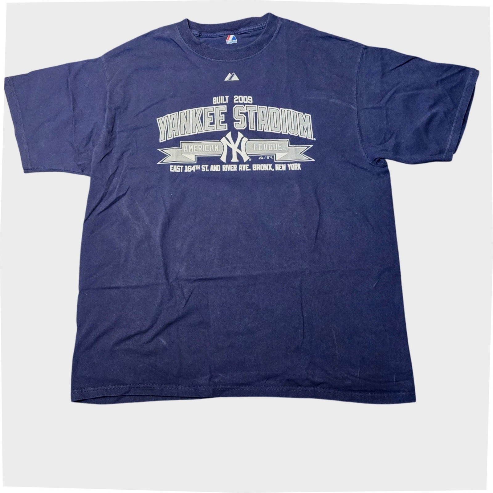 New York Yankees Yankee Stadium Built Majestic 2009 Baseball T-Shirt Mens XL
