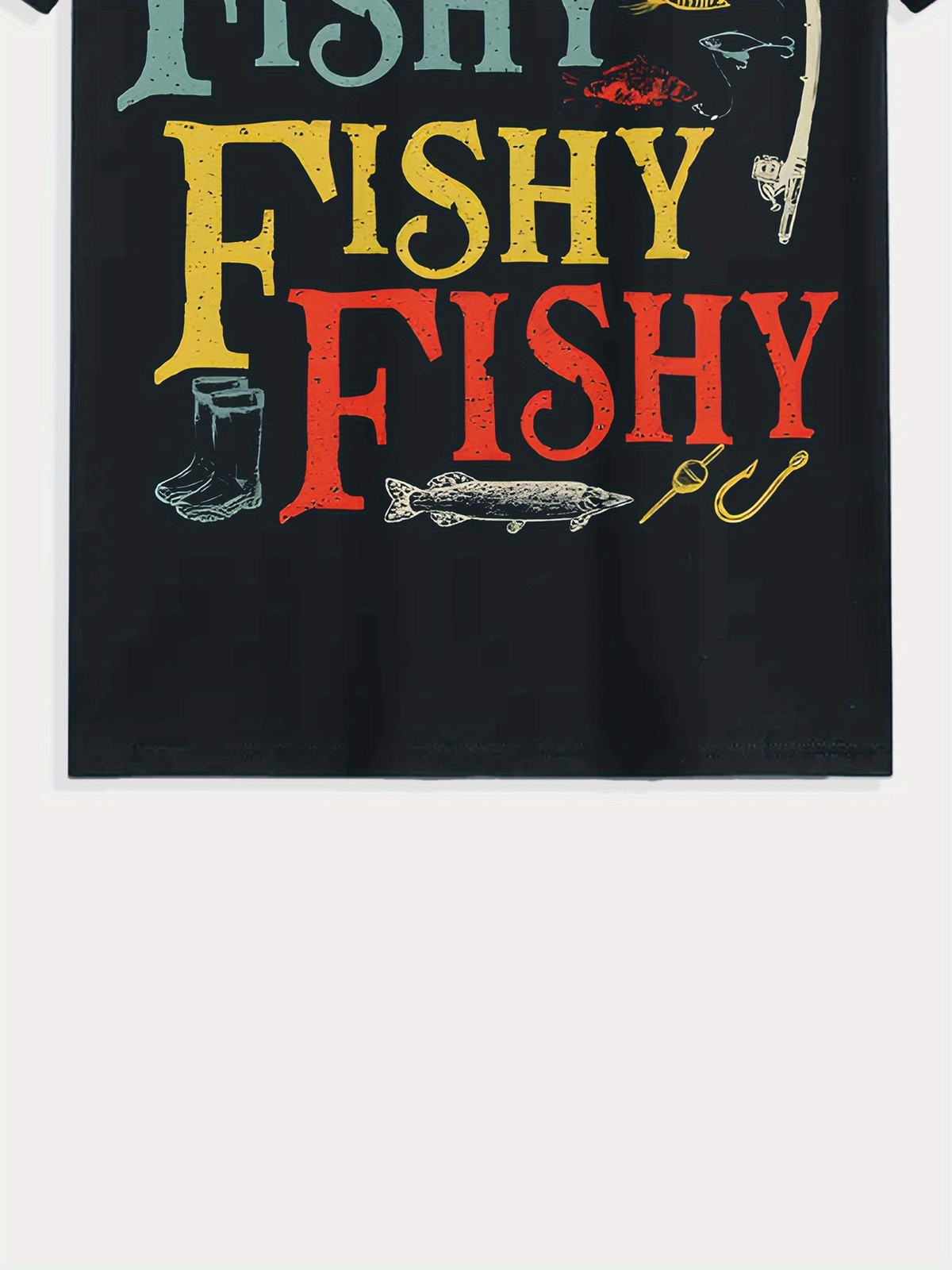 Men Summer 3D Digital Print Fishing Graphic T-Shirt,Featuring”Here Fishy Fishy”♪