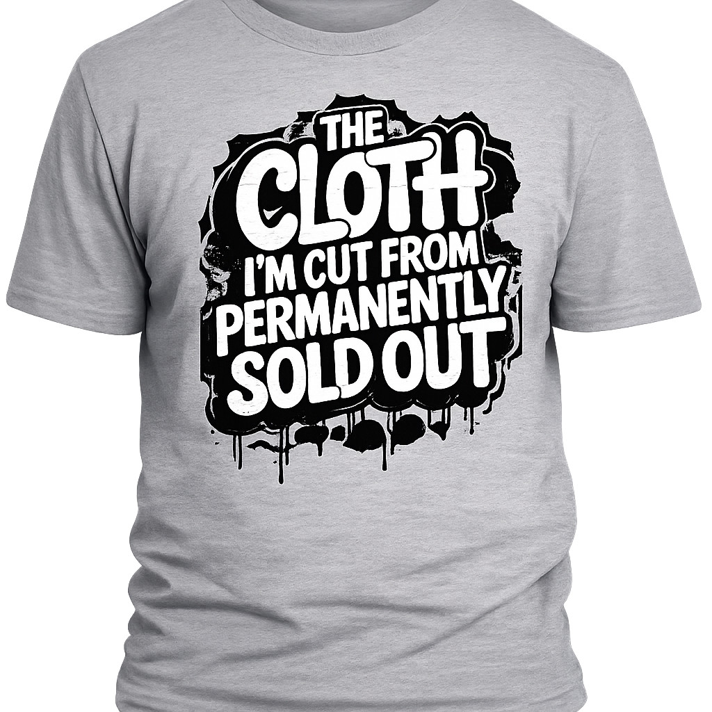 Men The Cloth I’m Cut From Sold Out Tee Gray Shirt Streetwear Graphic Streetwear