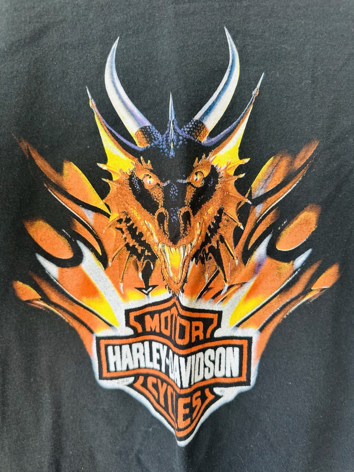 Harley Davidson T Shirt Cancun Mexico Dragon Phoenix Flame Shield Medium