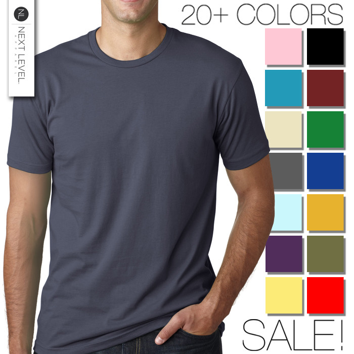 Next Level Apparel Premium Crew Neck T-Shirt – Mens Soft Fitted Basic Tee 3600