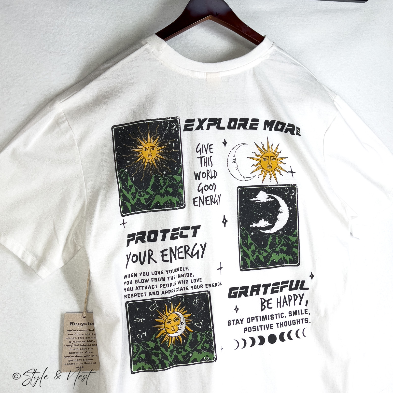 Recycled Threads Celestial Tarot Tee XL Y2K Hippie Grunge