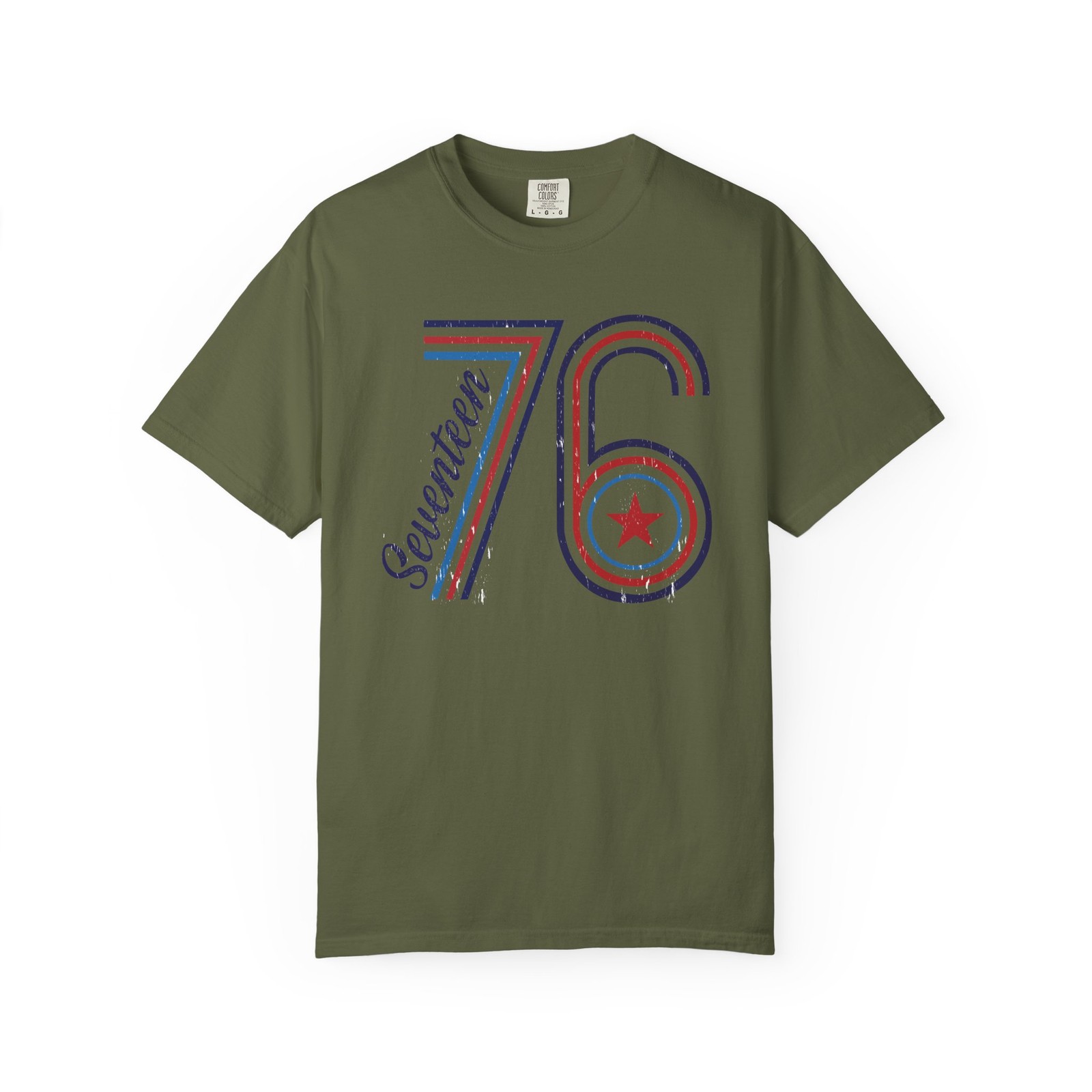 1776 Patriotic American T-shirt | Patriotic Flag Lettering