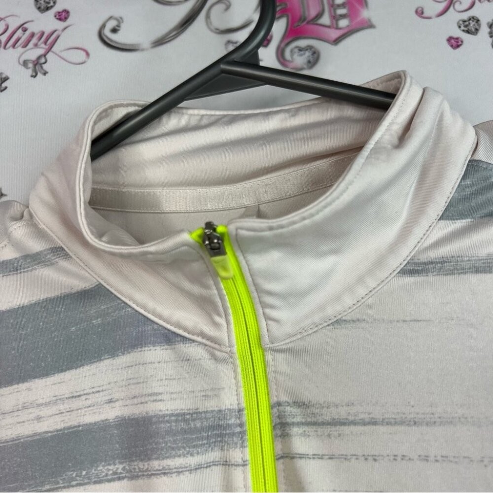 Nike golf tshirt tour performance White and Gray Striped Casual Shirt