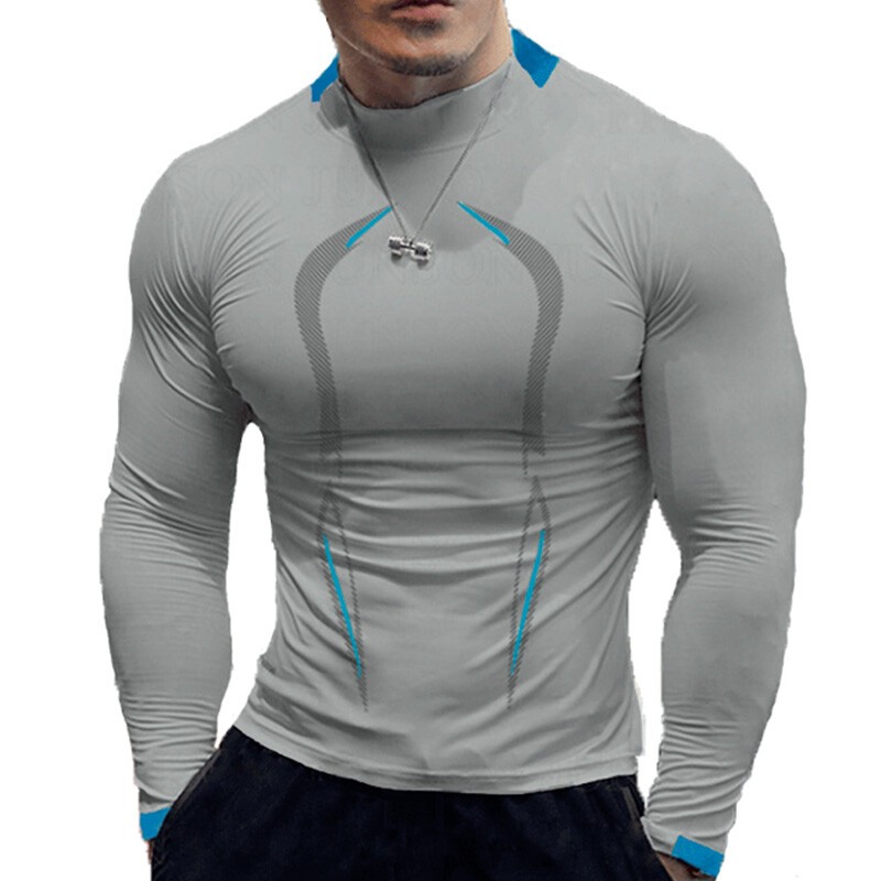 Men Compression Armour Base Layer Top Long Sleeve Thermal Gym Sports Shirts Tee