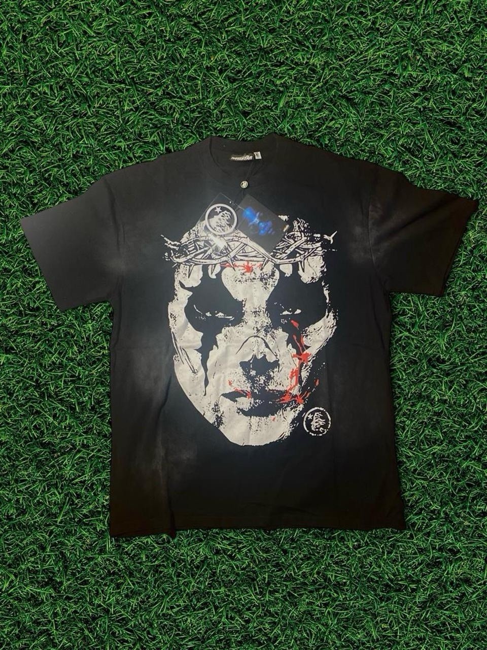 Hellstar Men’s Black Graphic Print Crew Neck Short Sleeve T-Shirt Logo