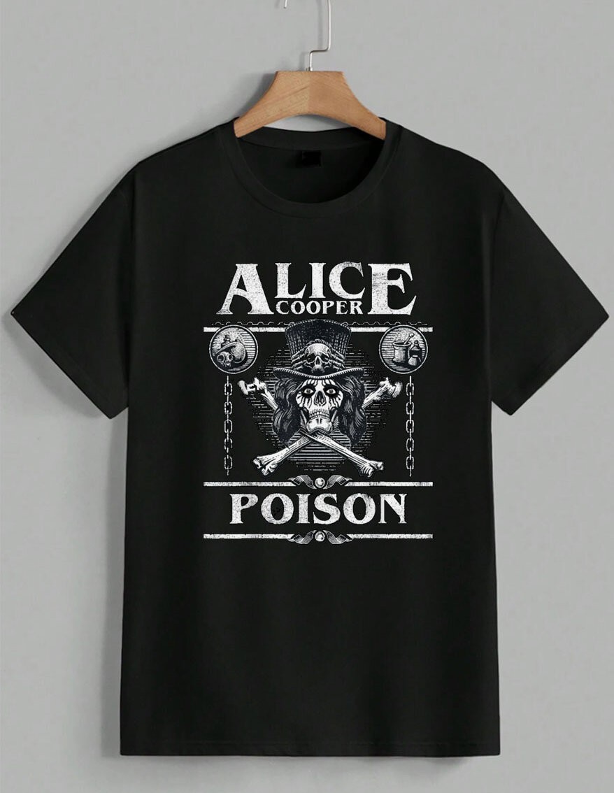 Alice Cooper Poison Band Tee Rock Metal Music Tour Graphic T-Shirt Gift Unisex