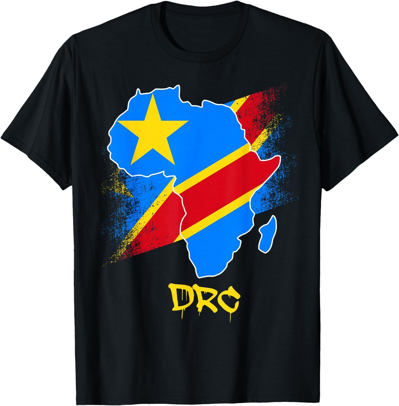 DR Congo flag in Africa Map Love RDC DRC Republic Of Congo T-Shirt