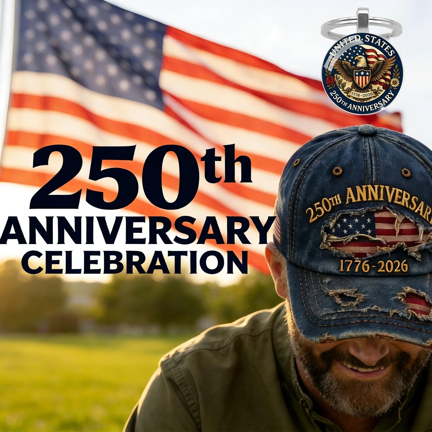 USA 250th Anniversary Hat 1776-2026 – USA Patriotic Baseball Cap, Adjustable …