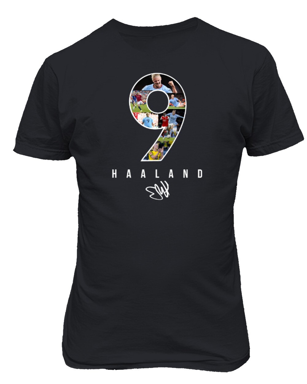 Norwegian Soccer Star Futbol GOAT Haaland 9 Collage Unisex T-Shirt