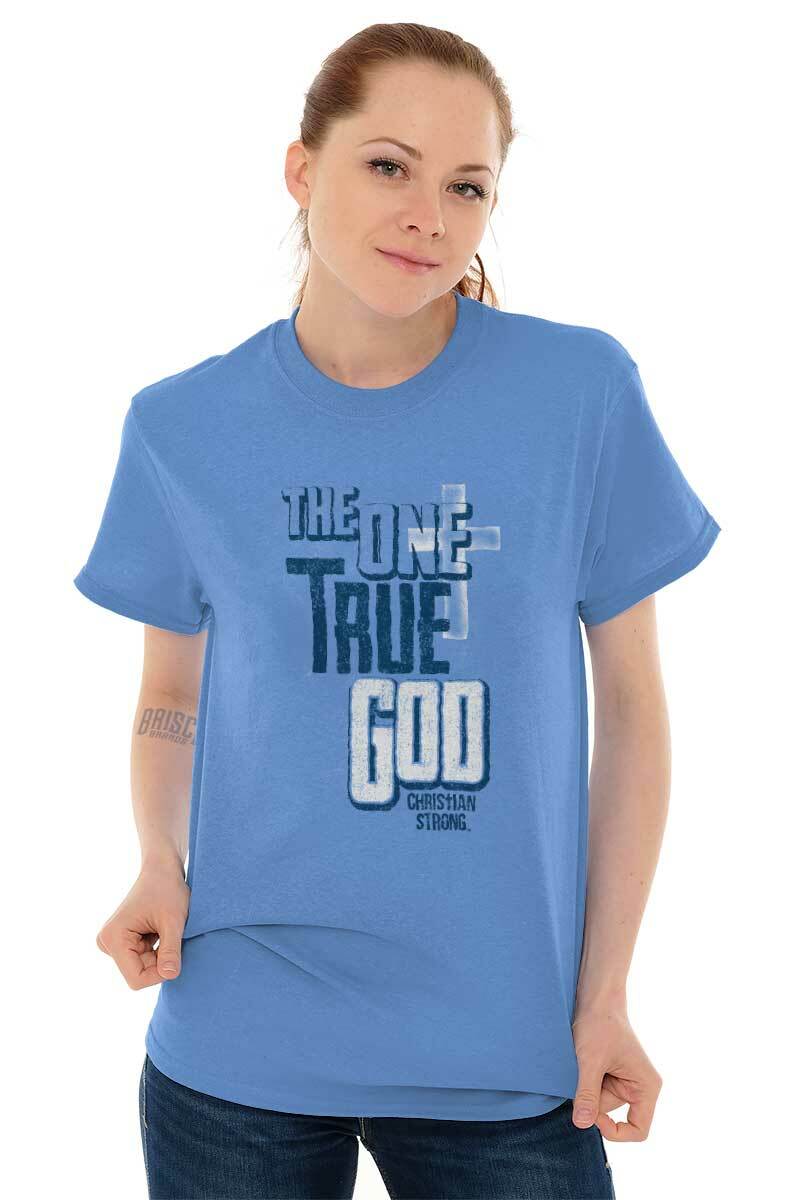 One True God Christian Cross Jesus Religious Womens or Mens Crewneck T Shirt Tee